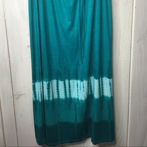 Turquoise Tie Dye Maxi Skirt